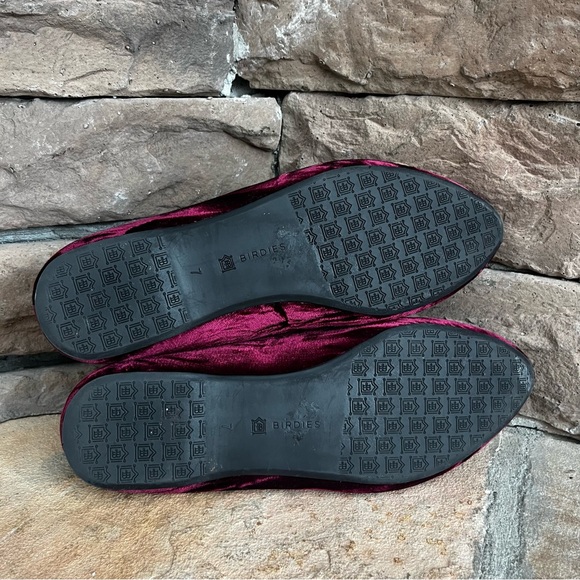 Birdies Heron Crushed Velvet Flat / Wine / SZ 7 - Picture 6 of 8